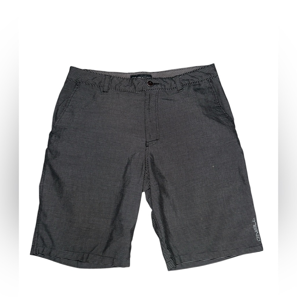 O'Neill Men's Charcoal Micro-Stripe Flat Front Shorts